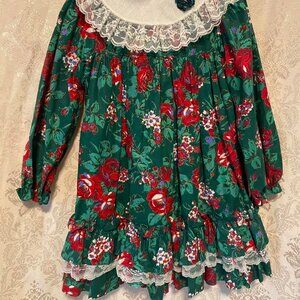 Girl's vintage festive floral dress
